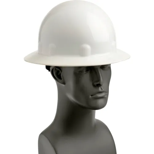 Honeywell Fibre-Metal® Full Brim Hard Hat, Ratchet Suspension, White, HDPE, E1 Series