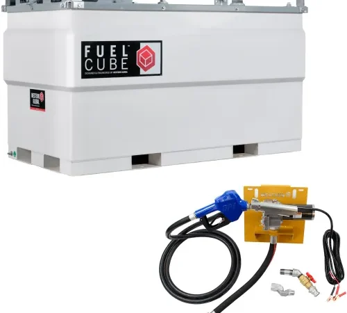 Western Global 500 Gallon FuelCube Diesel Fuel Tank, 12V Pump Kit & Fuel Gauge