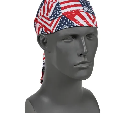 Ergodyne® Chill-Its® 6615 High-Performance Dew Rag, Stars/Stripes, One Size