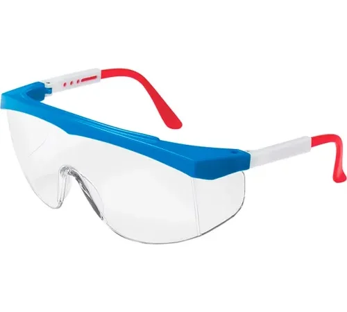 MCR Safety SS130 Stratos® Safety Glasses, Red/White/Blue Frame, Clear Lens