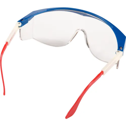 MCR Safety SS130 Stratos® Safety Glasses, Red/White/Blue Frame, Clear Lens - Image 2