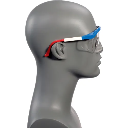 MCR Safety SS130 Stratos® Safety Glasses, Red/White/Blue Frame, Clear Lens - Image 5
