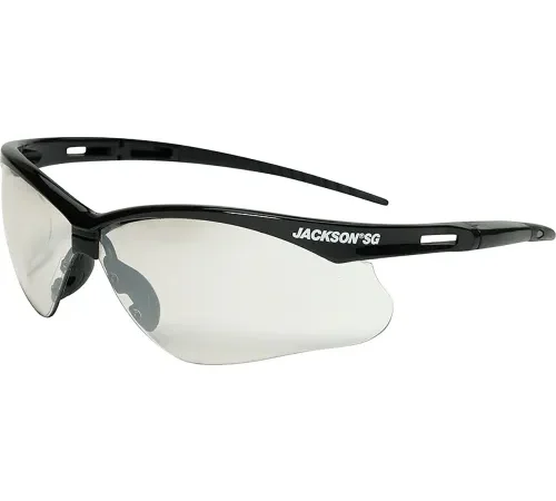 Jackson Safety SG Safety Glasses Black Frame Indoor-Outdoor Mirror Anti-Scratch