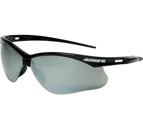 Jackson Safety SG Safety Glasses Black Frame Smoke Mirror Lens Anti-Scratch