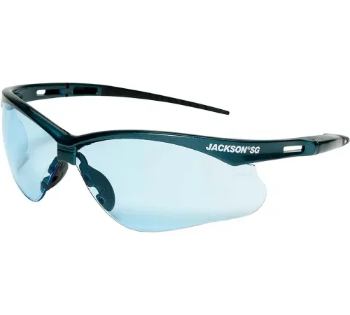 Jackson Safety SG Safety Glasses Blue Frame Light Blue Lens Anti-Scratch