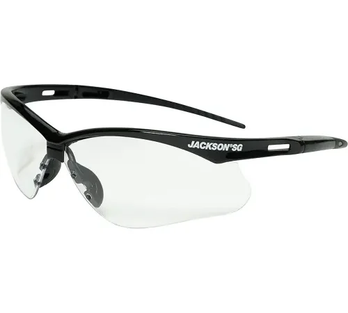 Jackson Safety SG Safety Glasses Black Frame Clear Lens Anti-Fog