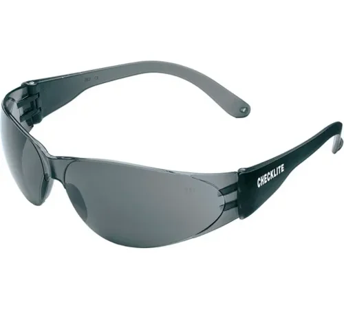MCR Safety Crews CL112 Checklite Safety Glasses, Black Lens, Black Frame, Anti-Scratch