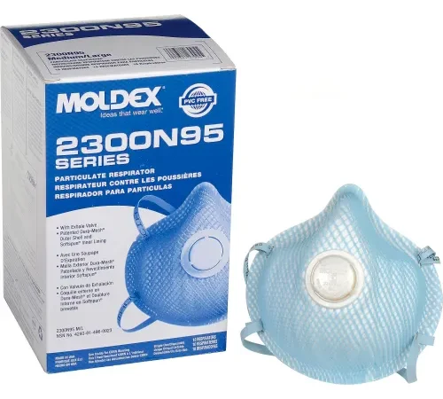 Moldex 2300 Series N95 Particulate Respirator Mask, Exhalation Valve, M/L, 10/Box, 2300N95