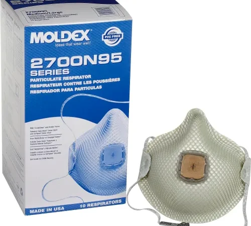Moldex 2700N95 2700 Series N95 Particulate Respirator, HandyStrap & Ventex Valve, M/L, 10/Box