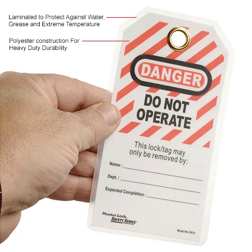 Master Lock® Safety "Do Not Operate" Lockout Tagout Tags, English, 12/Bag, 497A - Image 5