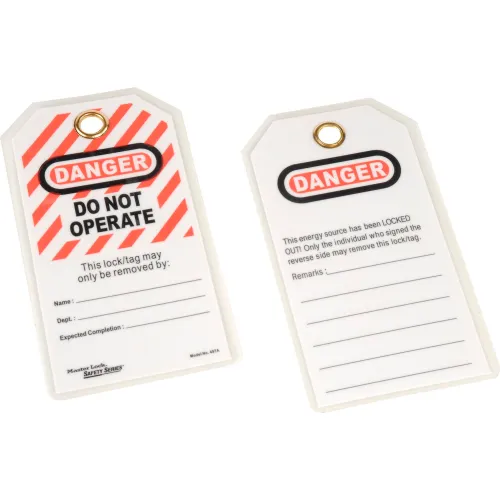 Master Lock® Safety "Do Not Operate" Lockout Tagout Tags, English, 12/Bag, 497A - Image 2