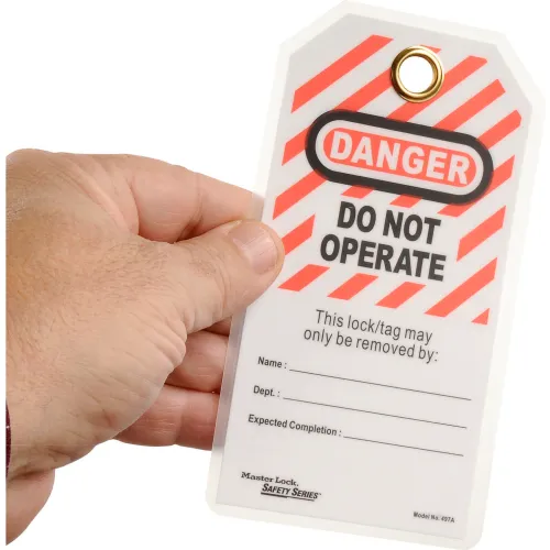 Master Lock® Safety "Do Not Operate" Lockout Tagout Tags, English, 12/Bag, 497A - Image 4