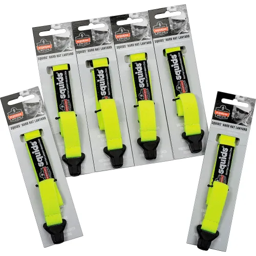 Ergodyne® Squids® 3155 Clamp Hard Hat Lanyard - Lime, 19155