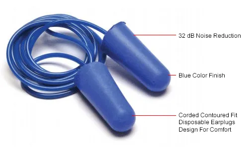 Pyramex® Metal Detectable Disposable Earplugs, Corded, 32dB, DPD1001, 100 Pairs/Box - Image 2