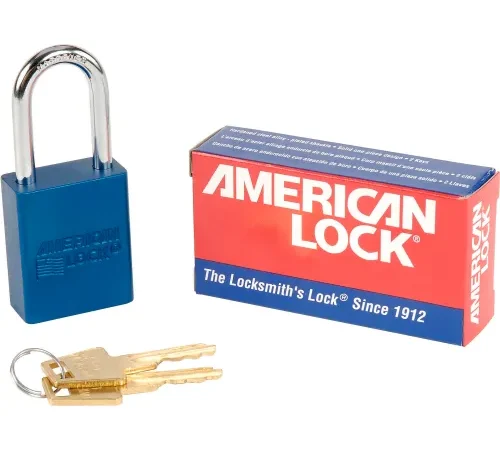 American Lock® No. A1106BLU Solid Aluminum Rectangular Padlock, Blue