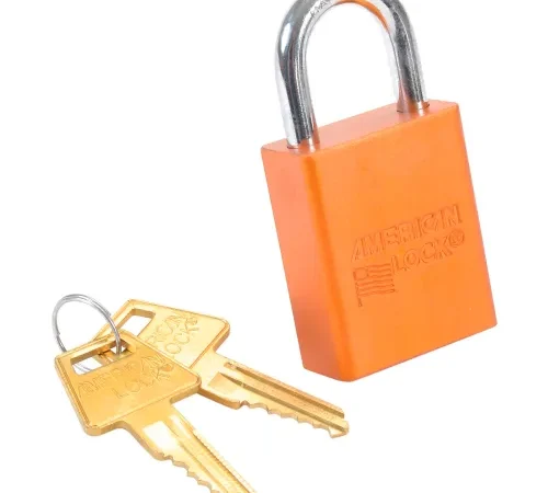 American Lock® No. A1105ORJ Solid Aluminum Rectangular Padlock, Orange - Pkg Qty 6