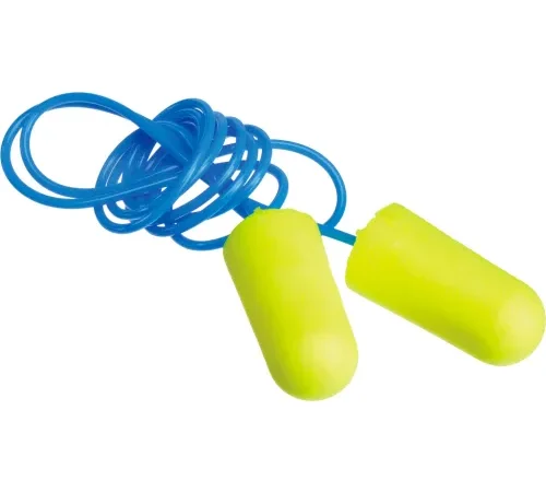 3M E-A-R Soft Earplugs, Corded, Yellow Neon, 311-1250, 200-Pair