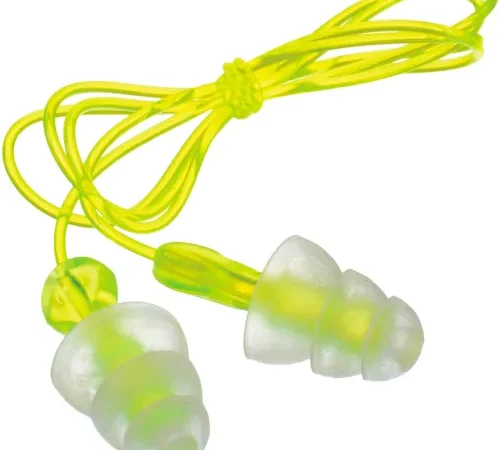3M Tri-Flange Earplugs, Corded, P3000, 100 Pairs