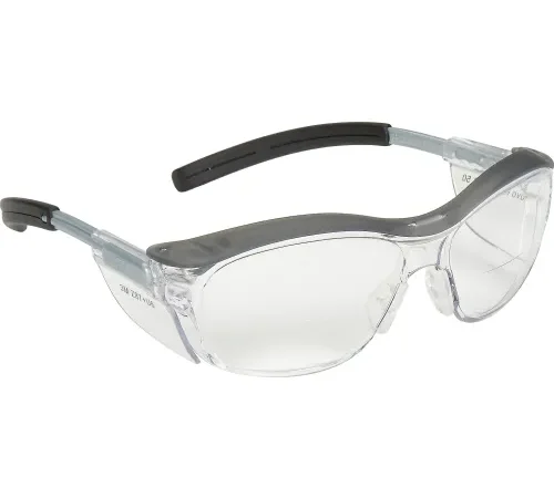 3M" NUVO" Reader Safety Glasses, Clear Lens, Gray Frame, 1.5 Diopter