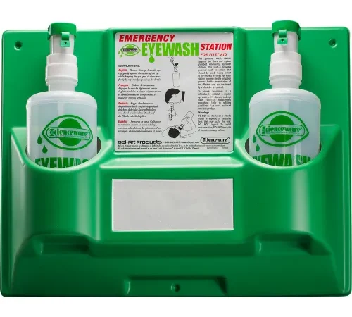 Bel-Art Emergency Eye Wash Safety Station With 2 Empty Bottles, 1000ml, 64 oz.