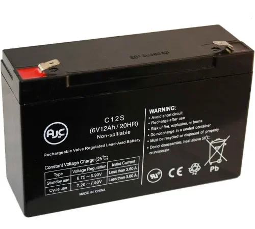 AJC® Dual-Lite 12-800 12800 0120800 6V 12Ah Emergency Light Battery