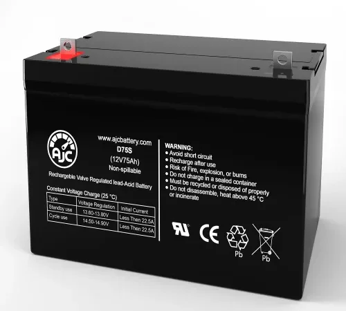 AJC® Dual-Lite 12-908 Emergency Light Replacement Battery 75Ah, 12V, NB
