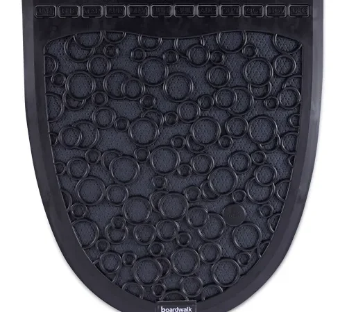 Boardwalk® Urinal Mat 2.0, Rubber, 17.5 x 20, Black/Black, 6/case