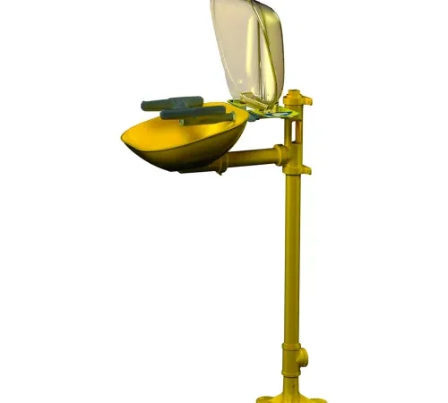 Bradley S19214PDCFW Pedestal-Mount Halo Eye-Face Wash, Plastic Bowl & Dust Cover
