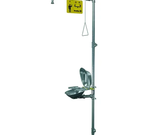 Bradley S19314SC Halo Stainless Steel Eye-Face Wash,Bowl Cover and Showerhead, 1-1/4" Water Supply