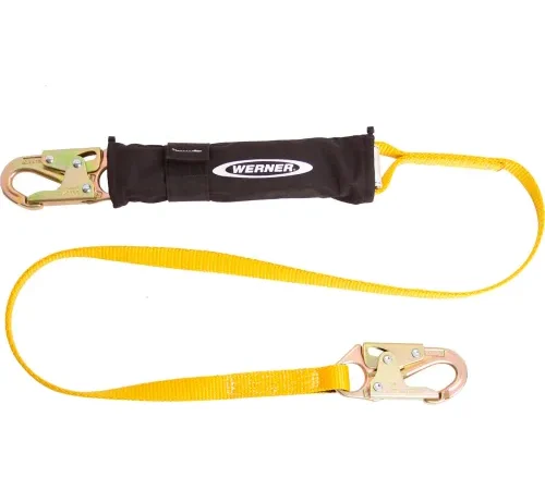 Werner® DeCoil Lanyard, 1" Web, Snaphooks, 4'