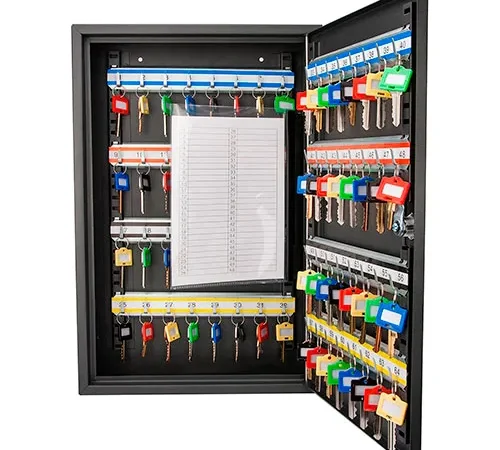 Barska Key Safe With Keyed Lock CB12486 - 64 Key Cap. 12" x 3-1/4" x 18" x Black