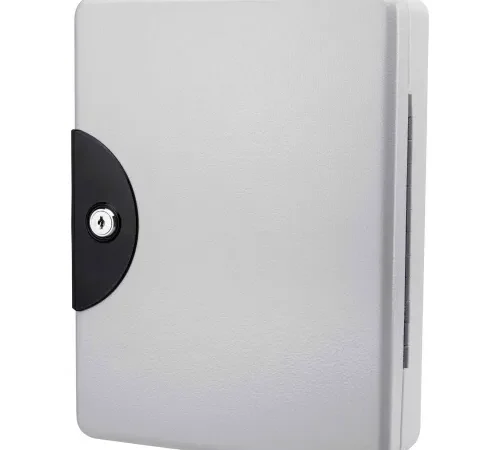 Barska CB12948 50 Keys Lock Box W/ Carrying Handle 13"W x 4"D x 10-1/2"H, Grey, Aluminum