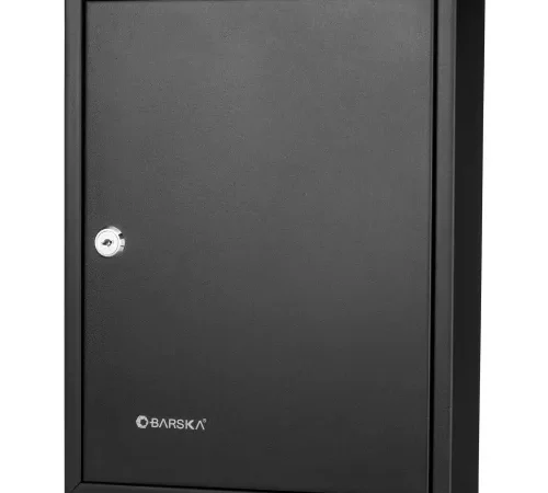 Barska CB13232 42 Key Adjustable Key Lock Box 16-1/2"W x 13-3/4"D x 16-1/8"H, Black, Aluminum