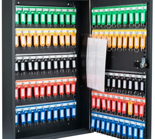 Barska® 100 Keys Combination Adjustable Lock Box, 21-3/4"W x 14-3/4"D x 3"H - Black