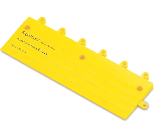 Wearwell® ErgoDeck® Heavy Duty Ramp 7/8" Thick 1.5' x 1.5' Yellow - Case of 10