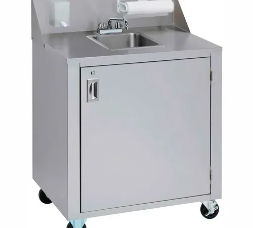 Crown Verity® CV-PHS-4C Single Bowl Cold Water Portable Hand Sink Cart