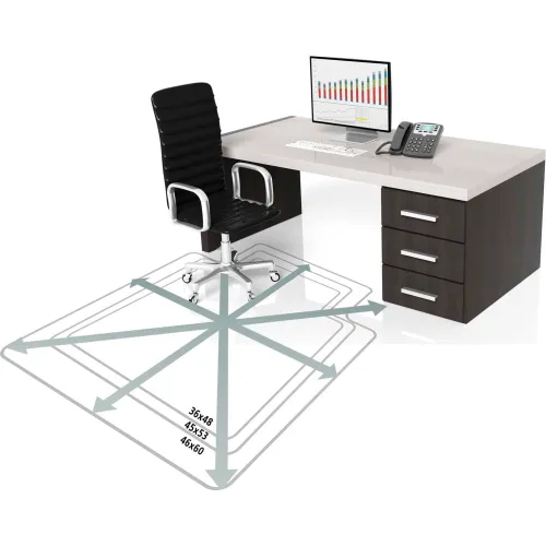ES Robbins® Chair Mat for Carpet - 45"W x 53"L, 0.20" Thick - Beveled Edge - Image 5