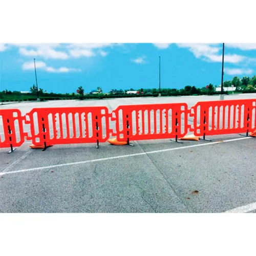 Plasticade 2007-O Easy Set Up Plastic, Walled Crowd Control Barricade W/ Steel Legs & Feet, Orange - Image 3