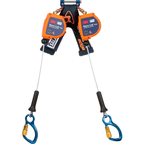 3M" DBI-SALA Nano-Lok Edge Twin-Leg Personal Self Retracting Lifeline, Aluminum Carabiner, 8'L - Image 2