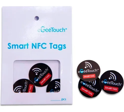 eGeeTouch® Smart NFC Stickers, Black, Pack of 3