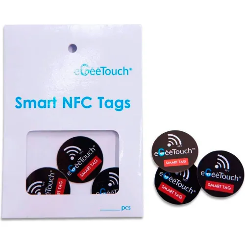 eGeeTouch® Smart NFC Stickers, Black, Pack of 3