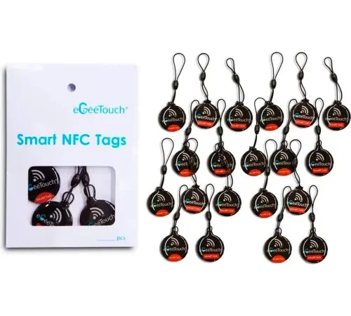 eGeeTouch® Smart NFC Fobs, Black, Pack of 20