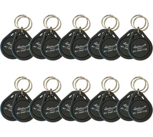 eGeeTouch® Smart NFC Key Fobs, Black, Pack of 20