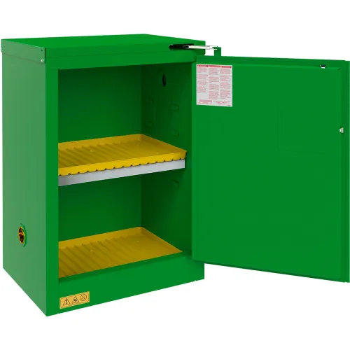 Durham Mfg. Pesticide Storage Cabinet, Self Close, 12 Gallon Cap., 23-7/16"W x 18-3/16"D x 36-3/16"H