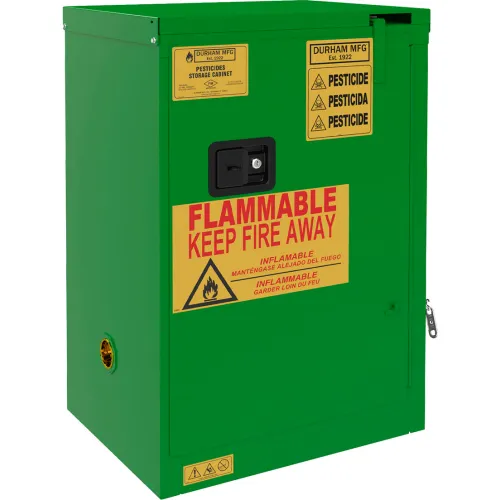 Durham Mfg. Pesticide Storage Cabinet, Self Close, 12 Gallon Cap., 23-7/16"W x 18-3/16"D x 36-3/16"H - Image 2