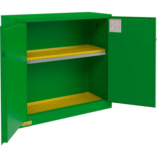 Durham Mfg. Pesticide Storage Cabinet, Manual Close, 30 Gal. Cap., 43-3/16"W x 18-3/16"D x 44-1/8"H