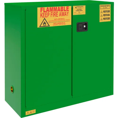 Durham Mfg. Pesticide Storage Cabinet, Manual Close, 30 Gal. Cap., 43-3/16"W x 18-3/16"D x 44-1/8"H - Image 2
