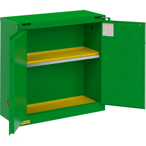 Durham Mfg. Pesticide Storage Cabinet, Self Close, 30 Gallon Cap., 43-5/16"W x 18-3/16"D x 45-3/8"H