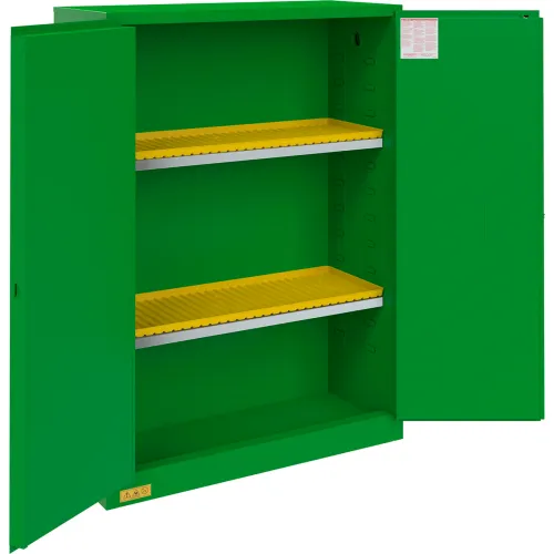 Durham Mfg. Pesticide Storage Cabinet, Manual Close, 45 Gal. Cap., 43-3/16"W x 18-3/16"D x 65-1/8"H