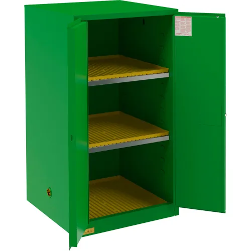 Durham Mfg. Pesticide Storage Cabinet, Manual Close, 60 Gal. Cap., 34-3/16"W x 34-3/16"D x 65-1/8"H